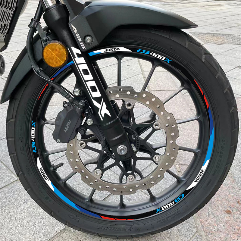 适用本田CB400X轮圈贴轮胎反光圈轮毂字母贴防水钢圈膜摩托车改装