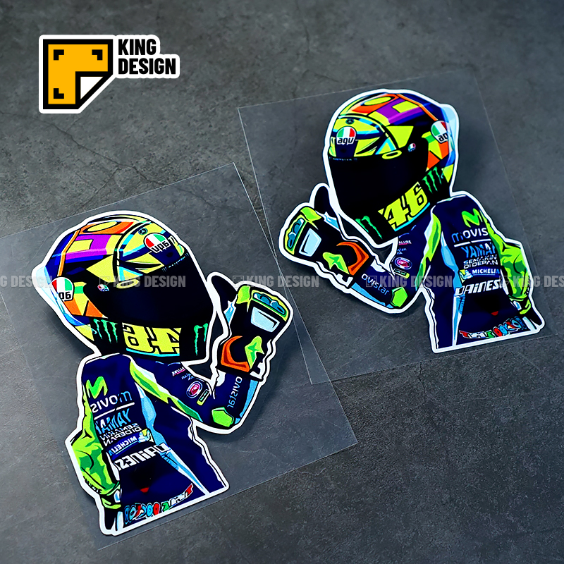 国王车贴 卡通摩托赛车手罗西Rossi46个性创意电动车moto贴纸反光