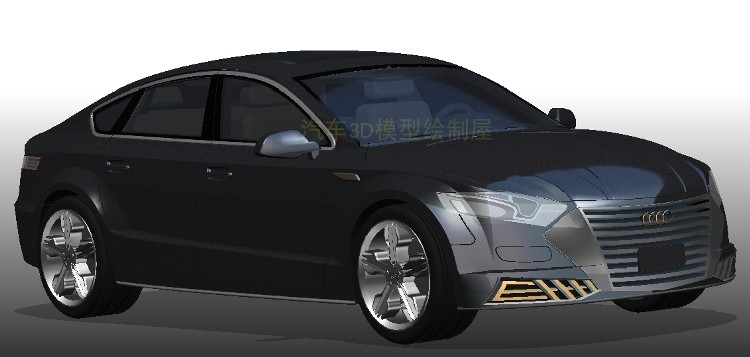 奥迪轿跑汽车UG车模参数图纸3D三维轿车模型外观曲面建模学习资料