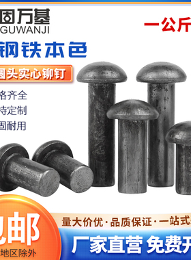 碳钢平头铁本色铆钉GB109敲击实心铆钉不锈钢半圆头铆钉M2M2.5M3