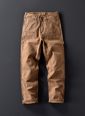 经典款式复刻复古做旧宽松直筒11.5oz纯棉无弹cleanfit伐木工装裤