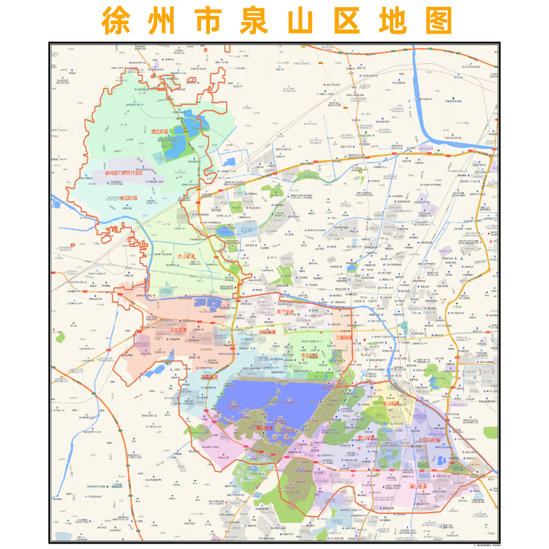 徐州市泉山区地图2023年行政区划市区主城区街道交通地图图片素材