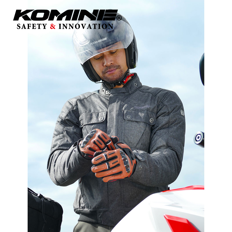 日本KOMINE20秋冬新品探险级高防护性羊皮防风摩托骑士手套GK-844