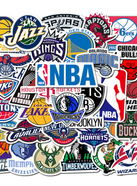 2024新版NBA篮球队标队徽logo贴纸行李箱地板贴画湖人勇士手机壳