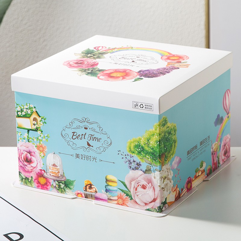 蛋糕盒子包装盒6寸8/10/12寸单层双层加高生日蛋糕烘焙包装盒定制