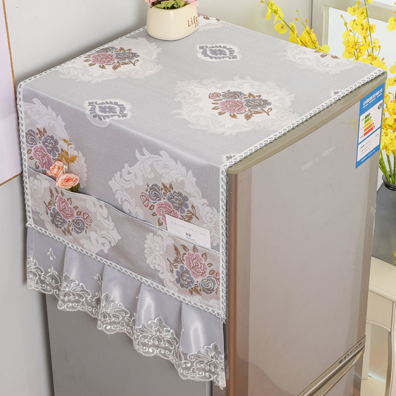 冰箱防尘罩洗衣机盖布单开门双开门简约多用布艺微波炉保护罩