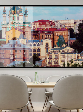 基辅市旧城市装饰画乌克兰首都建筑风景晶瓷画旅游公司会客室挂画
