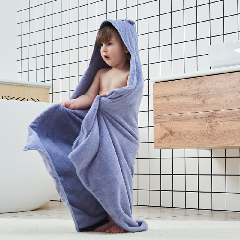 儿童正方形浴巾 婴幼儿卡通抱被90*90加厚盖毯斗篷宝宝沙滩巾