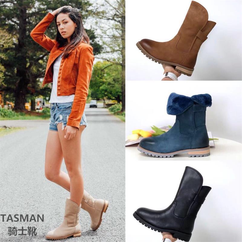 澳洲tasman秋冬雪地靴女靴羊毛百变骑士靴防滑防水百搭帅气990621