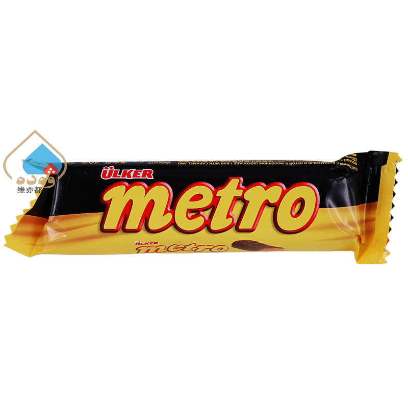 优客Metro牛奶巧克力夹心焦糖牛轧糖棒40克可可脂哈萨克斯坦进口