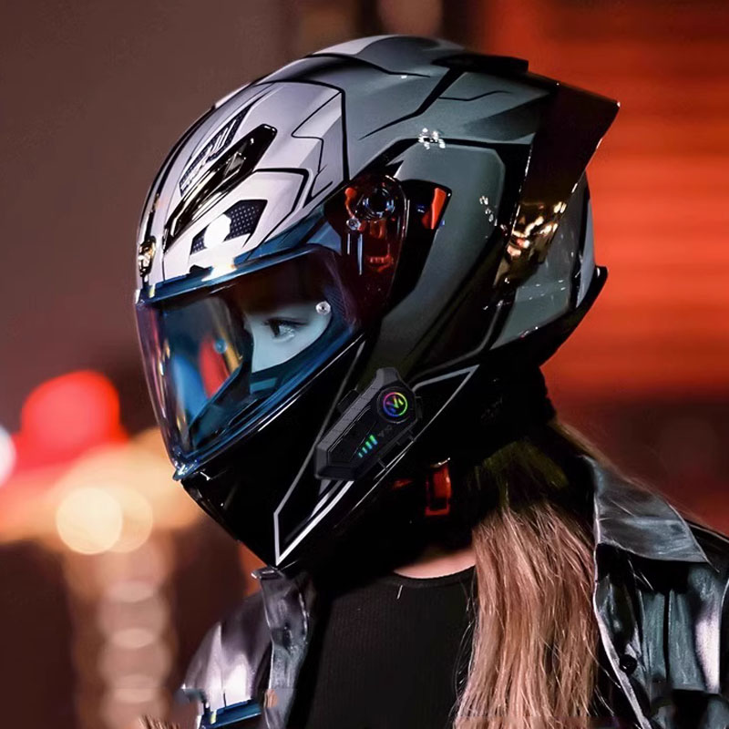 摩托车头盔男女蓝牙机车全盔3C国际认证覆式四季通用复古个性防雾