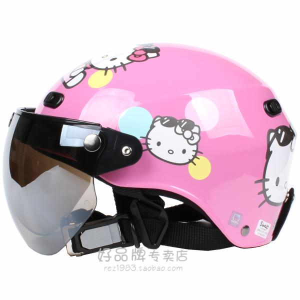 台湾华泰气泡粉红色电动哈雷摩托车头盔安全帽男女防晒紫外线夏季