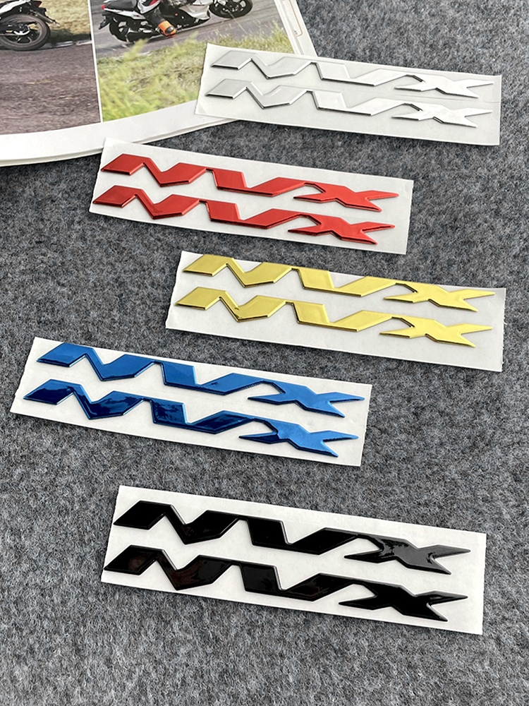 适用于雅马哈NVX155摩托车轮毂反光贴纸3D立体软胶字母NVX车标贴