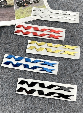 适用于雅马哈NVX155摩托车轮毂反光贴纸3D立体软胶字母NVX车标贴