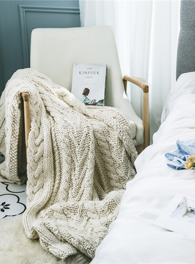 【芬兰】拉彭兰塔保暖沙发手工毯子毛毯床尾摆件晴纶粗线编制