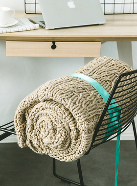 【芬兰】拉彭兰塔保暖沙发手工毯子毛毯床尾摆件晴纶粗线编制