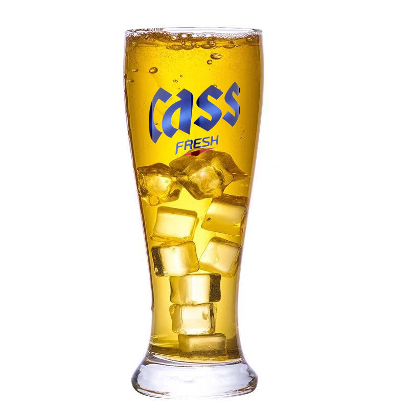 凯狮专用啤酒杯韩国CASS啤酒杯定制商用图标无铅超大加厚玻璃杯子