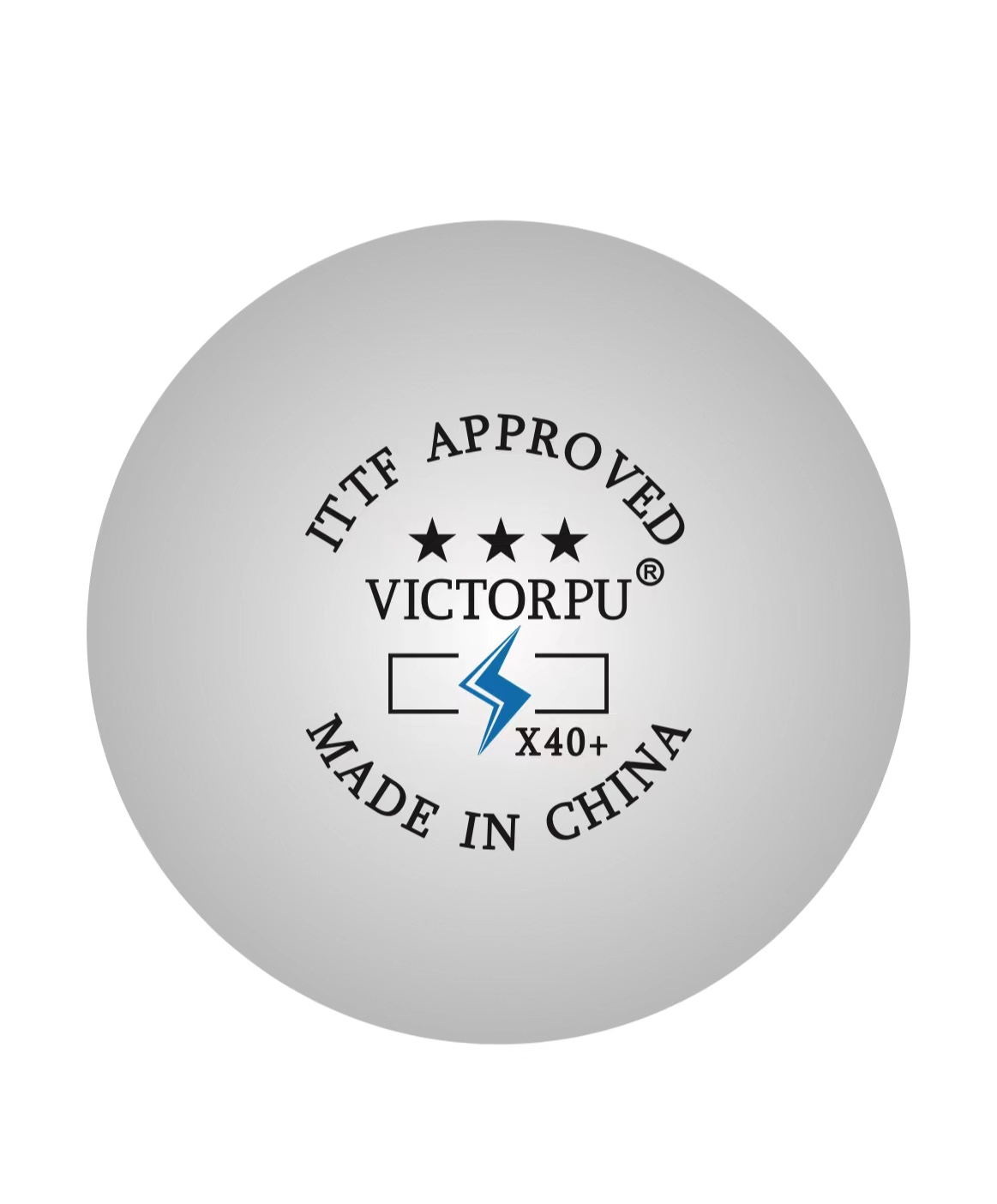 VICTORPU威克特蒲X40+蓝三星闪电球乒乓球比赛用球ITTF认证大众版