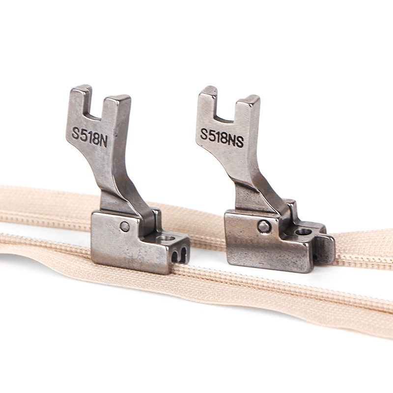 工业缝纫机配件 S518NS全钢隐形拉链压脚 平车隐形拉链压脚带导向