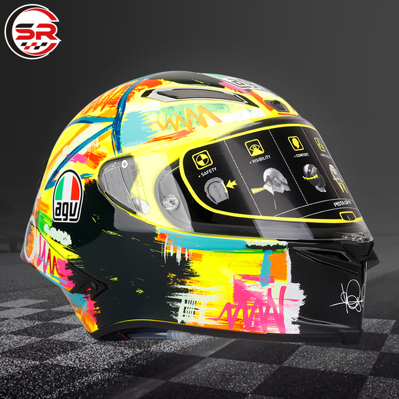 SR赛车 意大利AGV PISTA GPR罗西竞技碳纤维涂鸦限量摩托车头盔