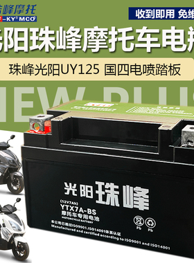 珠峰光阳CK凌丽如意豪迈UY125踏板摩托车珠峰电池YTX7A-BS免维护