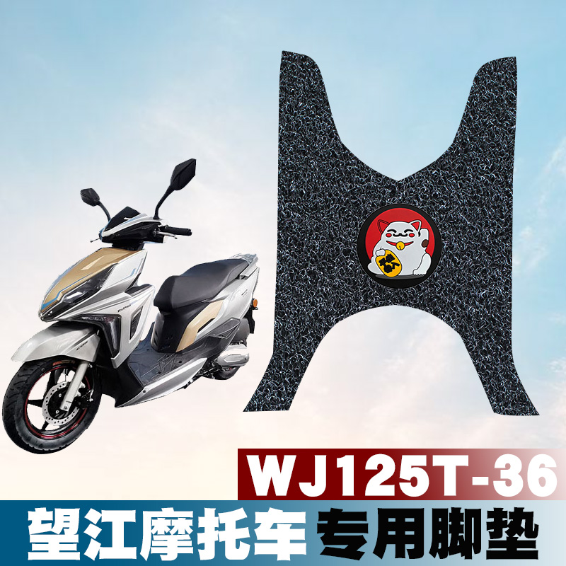 适用于望江摩托车WJ125T-36新款摩托车踏板垫防水丝圈脚垫脚踩垫
