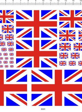 5331  英国旗 english england 水贴纸 (需要围边裁剪)