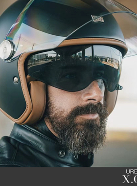 X NEXX 葡萄牙产X.G20 碳纤维复古哈雷摩托机车骑行头盔 3/4半盔