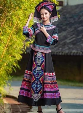 三月三壮族传统服饰成人广西少数民族服装女节日演出舞蹈盛装旅拍