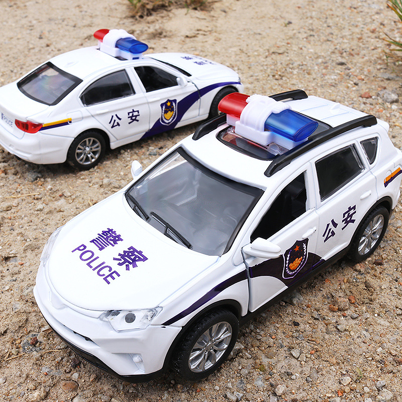 警车模型丰田SUV越野110警车奔驰仿真合金儿童玩具车声光男孩礼物