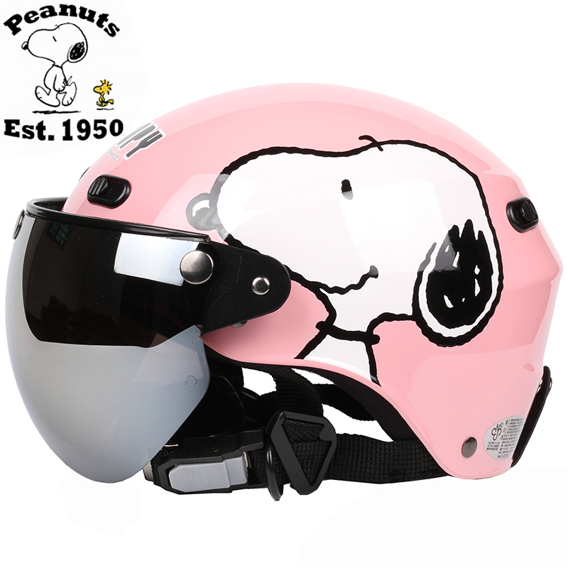台湾华泰SY-3粉色哈雷电动摩托车头盔男女安全帽防晒紫外线夏四季