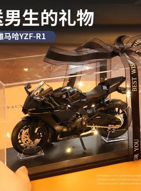 雅马哈R1大号摩托车模型仿真合金机车男孩手办玩具摆件生日礼物