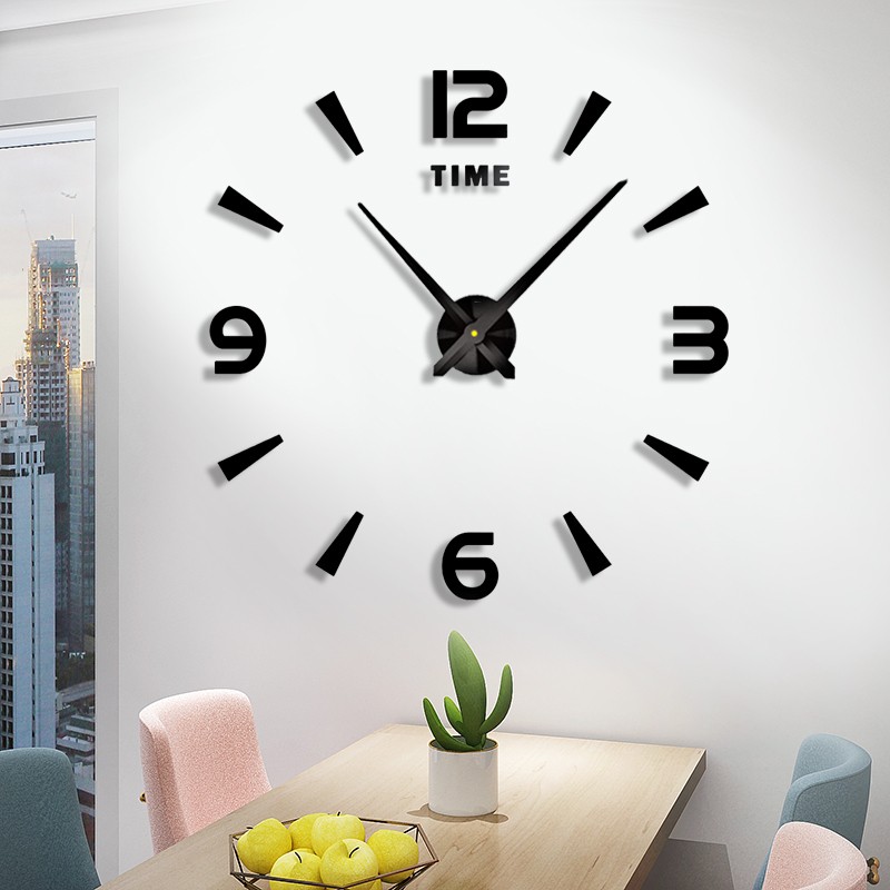 免打孔钟表挂钟客厅3D立体居家装饰墙贴时钟diy创意艺术数字钟表