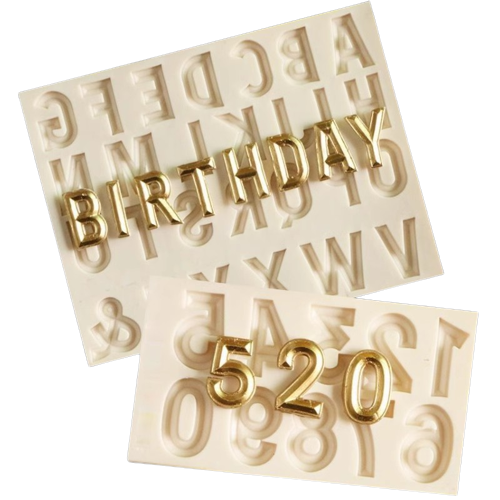大写英文字母 2021硅胶数字模具新年干佩斯翻糖硅胶模具 蛋糕装饰