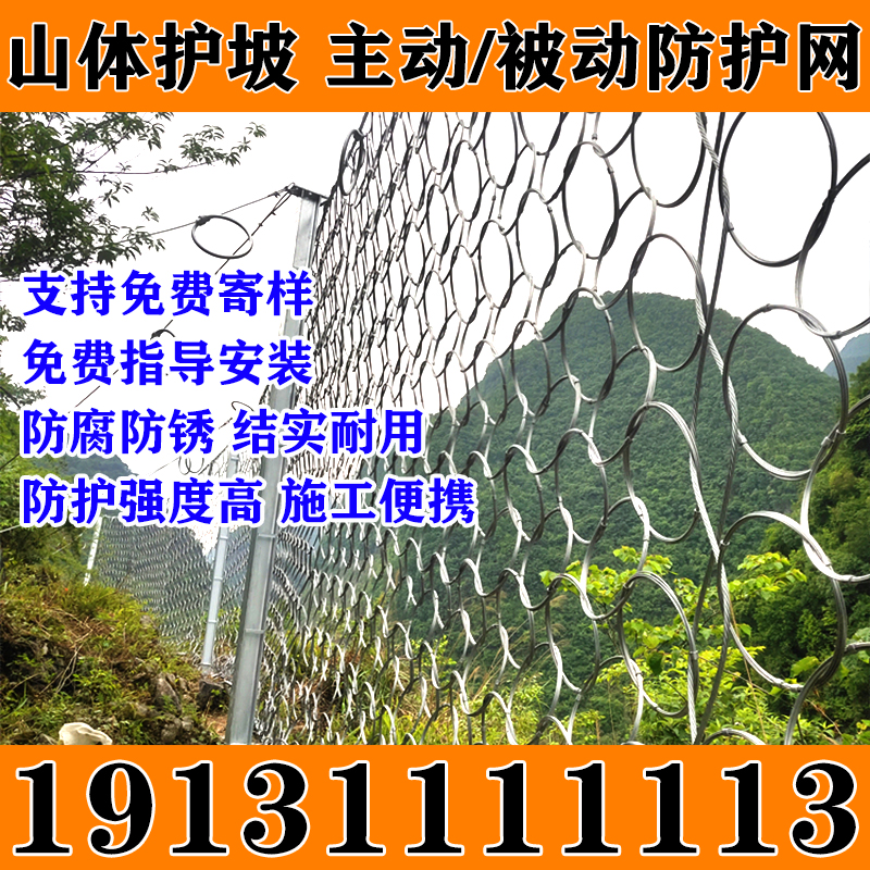 重庆主动边坡防护网被动边坡防护网SNS柔性安全网护坡网防落石网