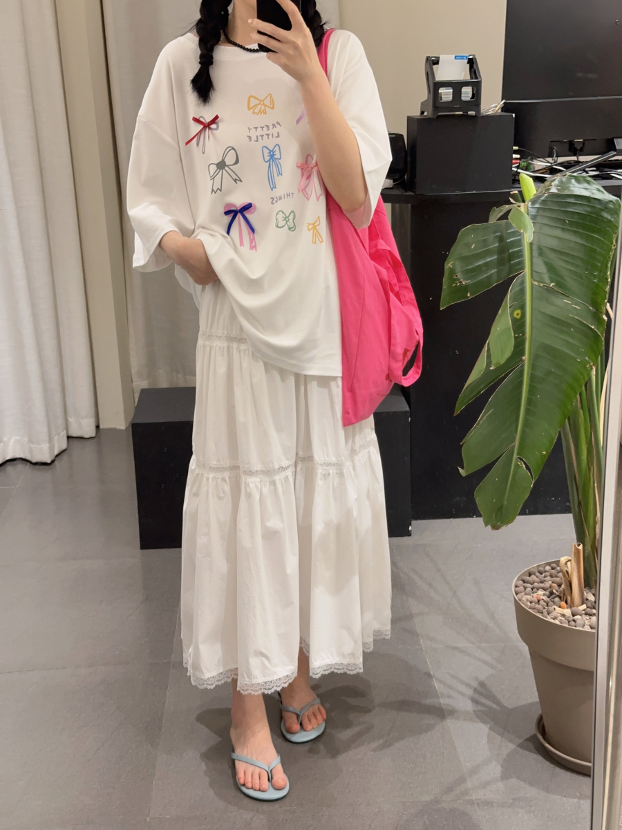 HEYZZ.韩国同款夏季薄款气质显瘦裙子白色半身裙淑女蕾丝蛋糕裙