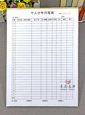 公司工厂工人计件工资核算表个人计件月报表车间员工月产量明细表