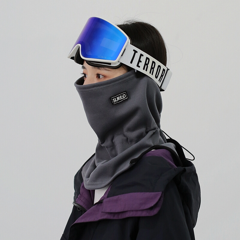 户外骑行面罩骑摩托电动车防寒风开叉护颈脸罩冬天滑雪头盔内衬女