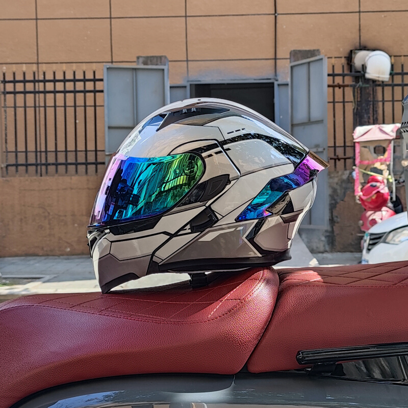 ORZ摩托车头盔男全覆式双镜片揭面盔四季旅行拉力全盔3C认证蓝牙