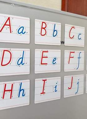 磁性26个英文字母卡片磁贴早教英语单词笔顺卡益智儿童玩具早教?