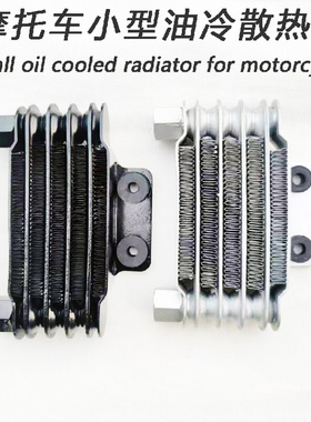 摩托车小型油冷器 机油散热器 冷却器 黑色 银色 款式