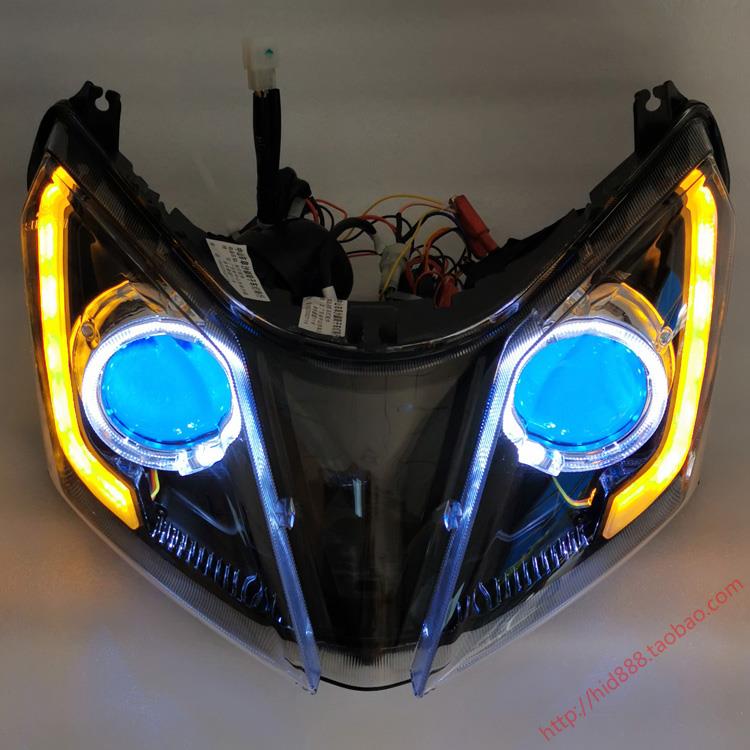 UY125摩托车改装升级 LED大灯 双光透镜 鱼眼 恶魔眼 总成配件
