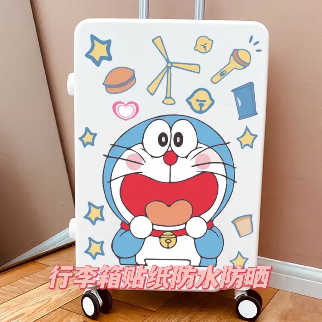 卡通可爱哆啦A梦行李箱贴纸防水叮当猫旅行箱拉杆子墙壁装饰贴画