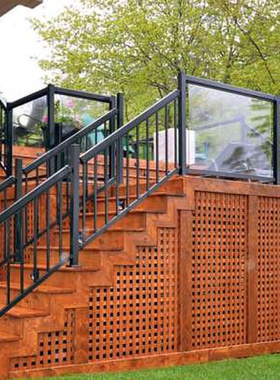 欧式护栏别墅庭院楼梯扶手阳台栏杆室内铝合金围栏隔离栏户外玻璃