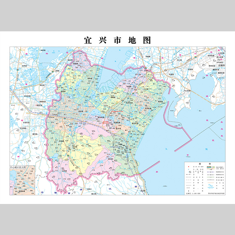 宜兴市地图电子版设计素材文件