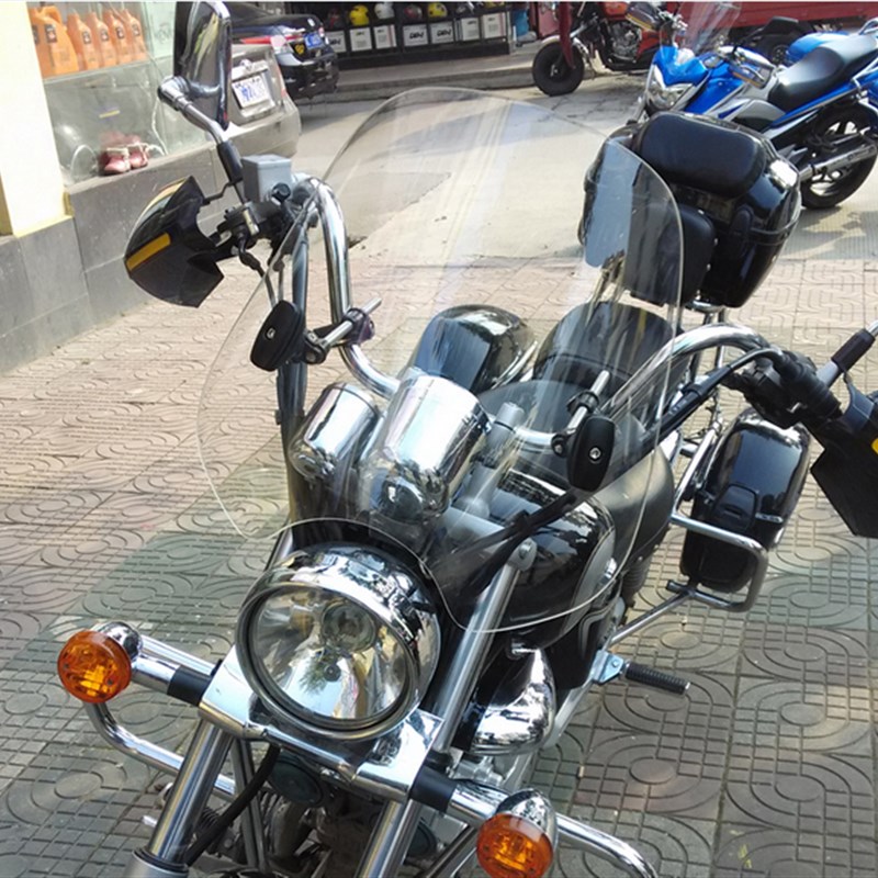摩托车pc挡风玻璃GZ150/GN250风挡 圆灯挡风玻璃天剑王街车导流罩