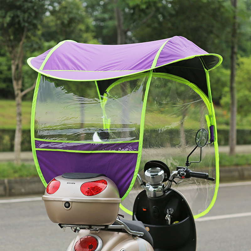 遮阳二轮踏板车摩托车雨棚挡风伞女装电动车防晒挡雨电动雨棚车批