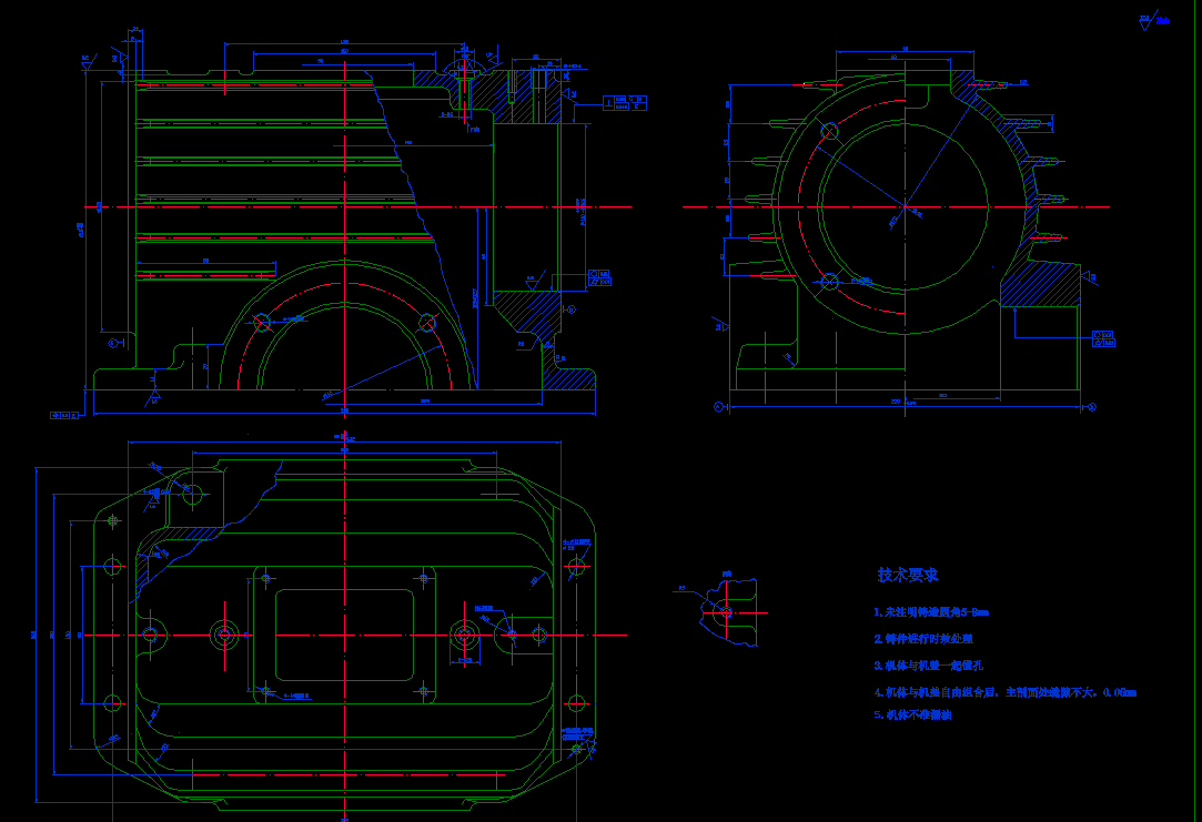 WH212减速机壳体加工工艺及夹具设计2D图机械CAD素材