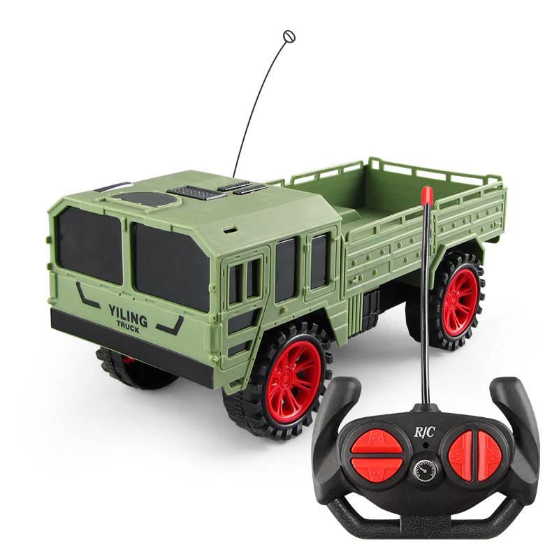 车儿童玩具遥控汽车男孩玩具车电动敞篷重型卡车军车rc四驱越野车