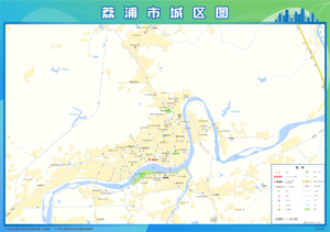 荔浦市城区图梧州市蒙山县地图打印定制行政区划水系交通地形卫星